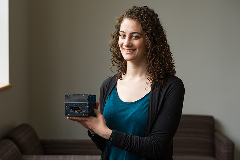 Dana Braff, PhD candidate in biomedical engineering and co-lead author on a Cell paper that describes a prototype for a new Zika Virus diagnostic test
