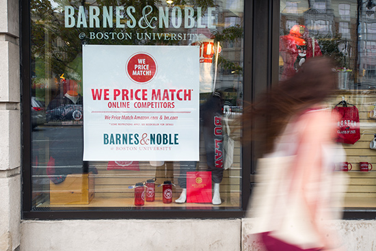 Boston University Barnes & Noble book store window