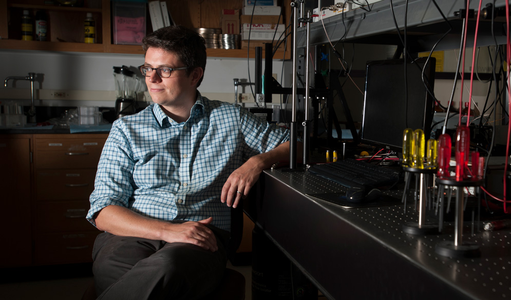 Portrait of Darren Roblyer, biomedical engineer and director of Biomedical Optical Technologies Lab (BOTLab) at Boston University