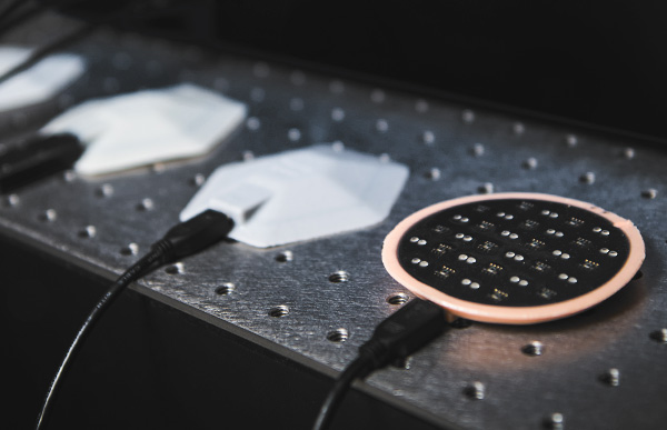 Noninvasive, wearable biomedical imaging device for breast tumors imaging developed at the Boston University BOTLab by Darren Roblyer