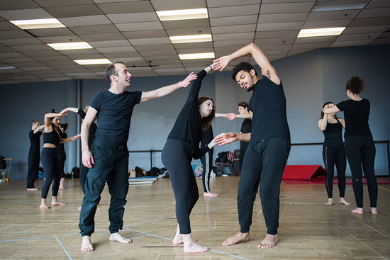 Yo-El Cassell with students in dance exercise