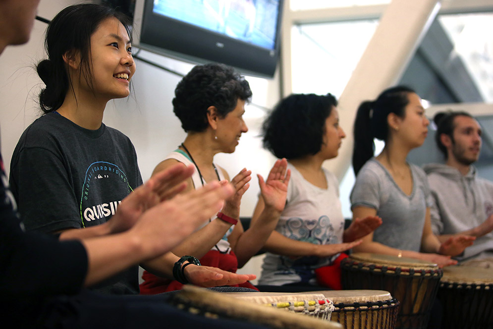 Yuanhao Zhang drumming