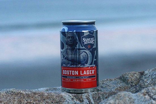 Can of Samuel Adams Boston Lager