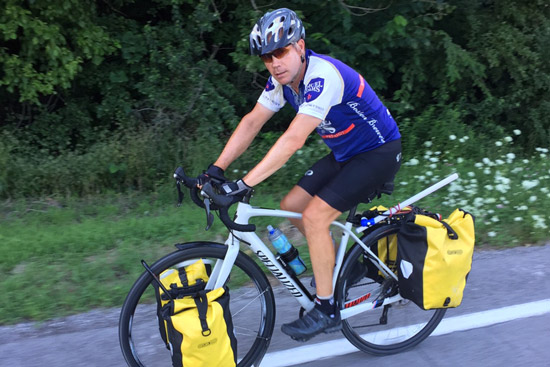 Mark Williams on bicycle