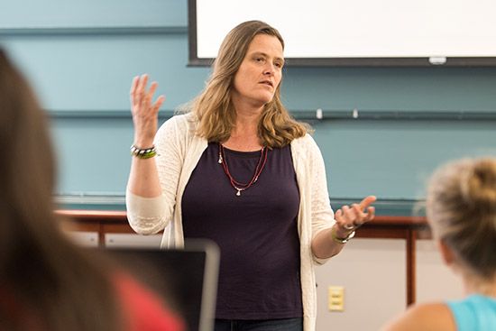 Amy Baltzell lecturing