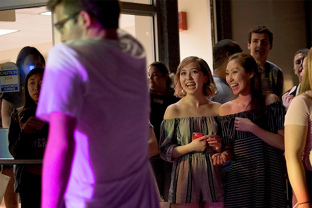 Students dance at Terrier Night Out freshmen orientation event