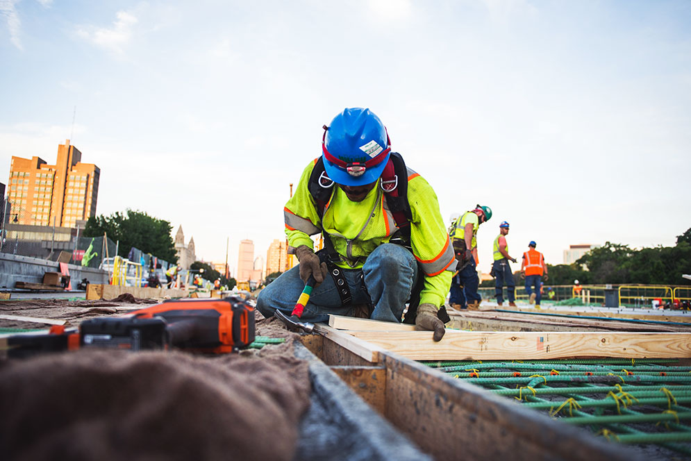 Construction worker close-up