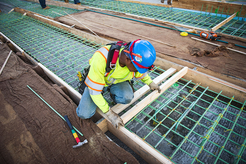 Construction worker close-up different angle