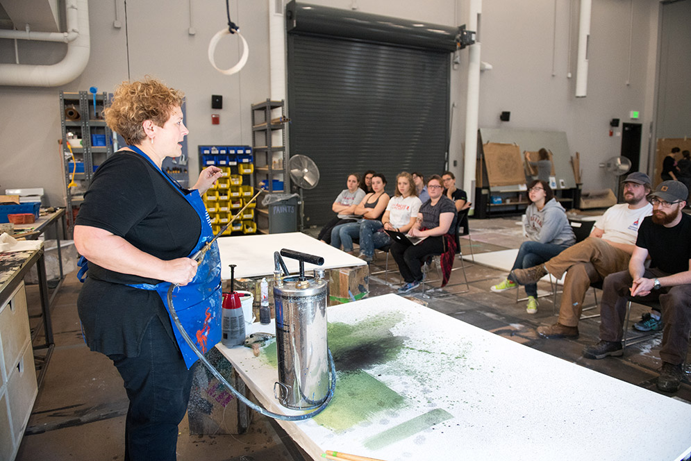 “Not having to share the space is huge for us,” says Diane Fargo, a CFA senior lecturer in scenic design. “Students are going to walk out of here with serious experience.”