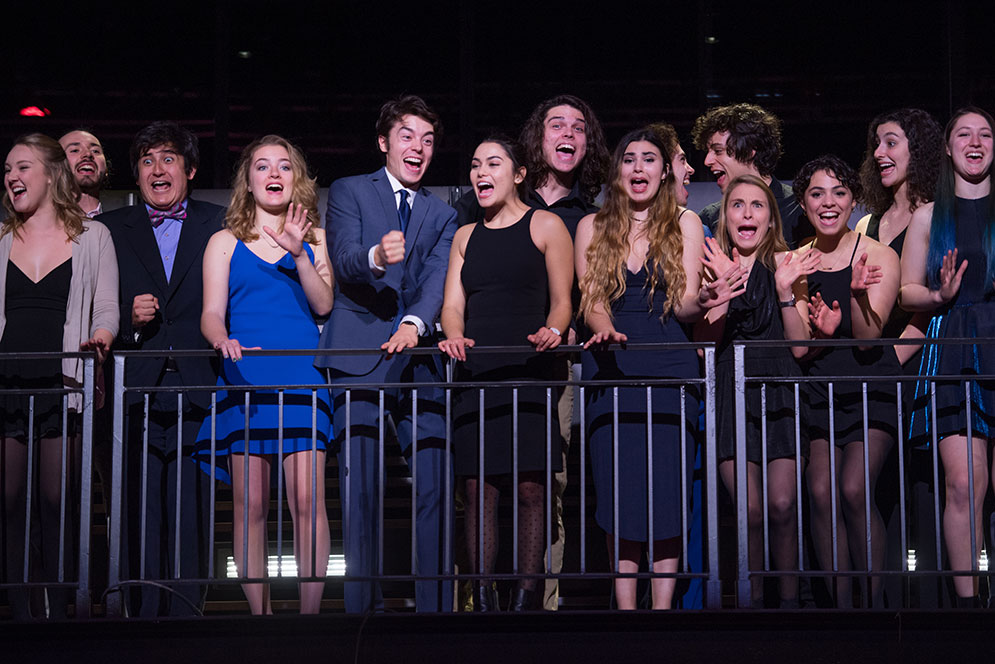 School of Theatre students, from freshmen to grad students, perform at the opening of the Joan & Edgar Booth Theatre