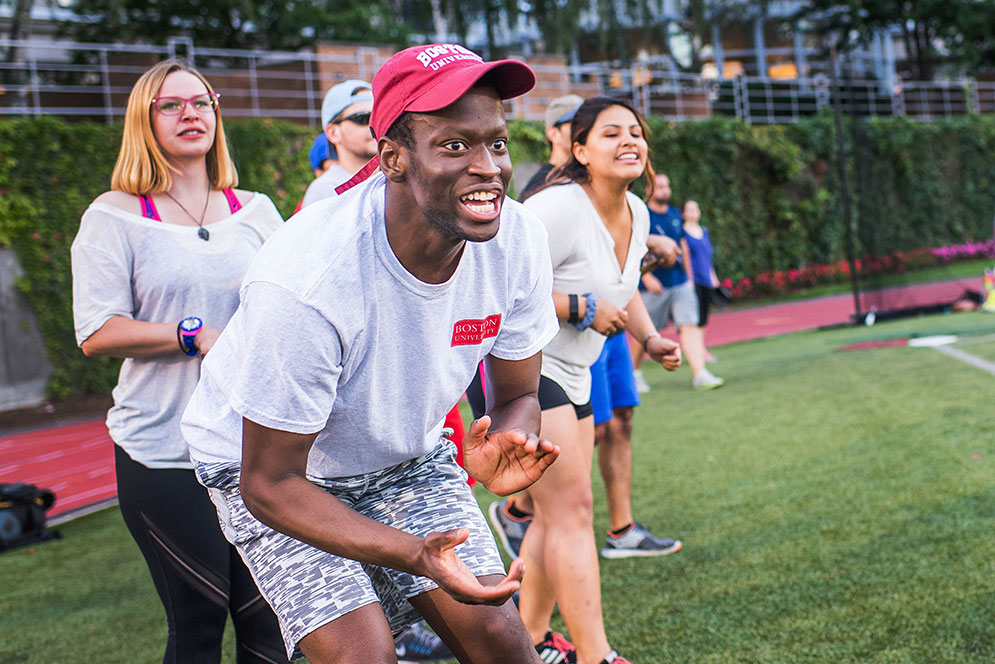 The Inglorious Batters: Ola Omotowa (SPH’18) and other members of the School of Public Health rookie softball team, who make up in enthusiasm what they may lack in skill, during a summer softball league game.