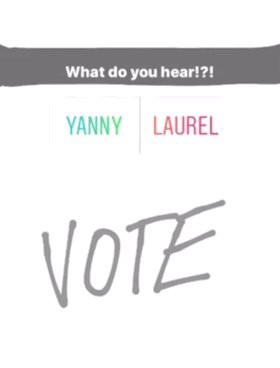 Screenshot of the Laurel or Yanny Poll on Instagram