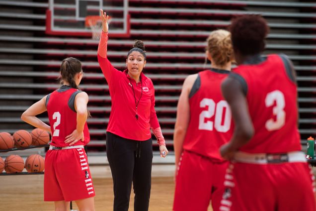 head coach marisa moseley during practice