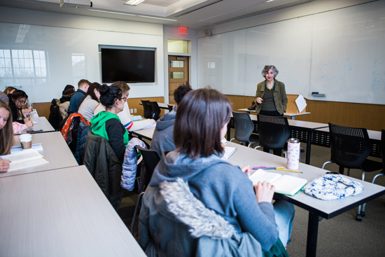 Shahla Haeri and her students in the class Women in the Muslim World