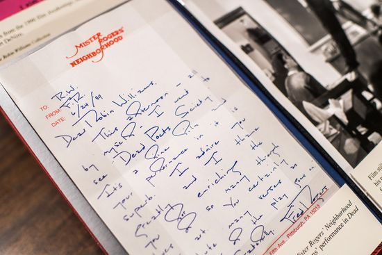A letter from Fred Rogers to Robin Williams