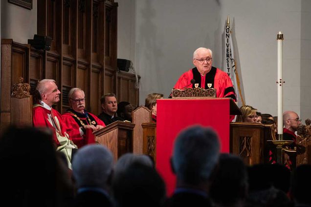 John Howe delivers his Baccalaureate address