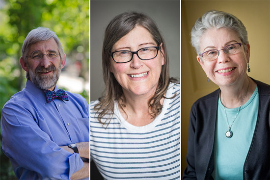 portraits of Dennis Carlberg, Caroline Lyman, and Gloria Murray