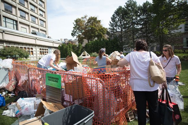Don’t forget to break down and recycle cardboard boxes at your dorm’s designated recycling area. Photo by Carl Peer