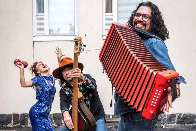 frontera playing the accordion