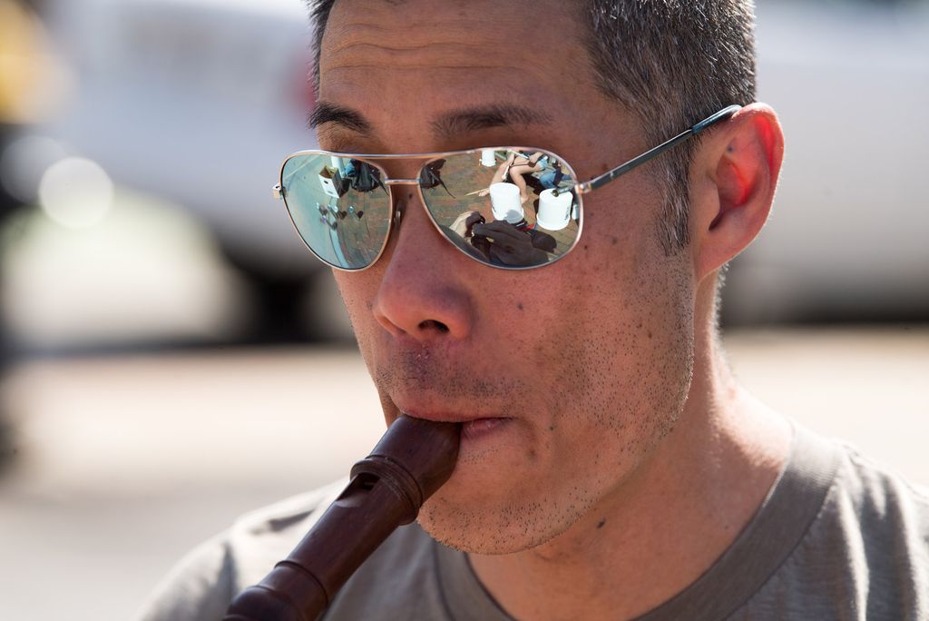 Kinh Vu plays the recorder