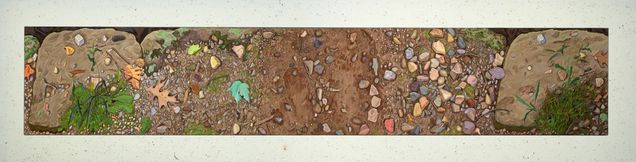 Photo of the Josephine Halvorson painting Ground Panorama: Gravel Track