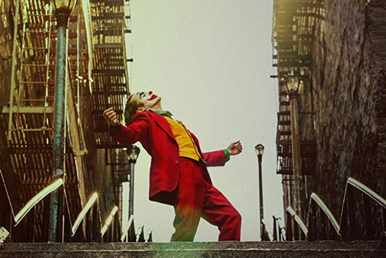 Official poster for the 2019 movie Joker starring Joaquin Phoenix.