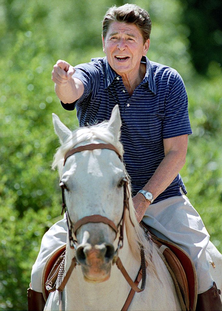 President Reagan riding his horse, El Alamein.