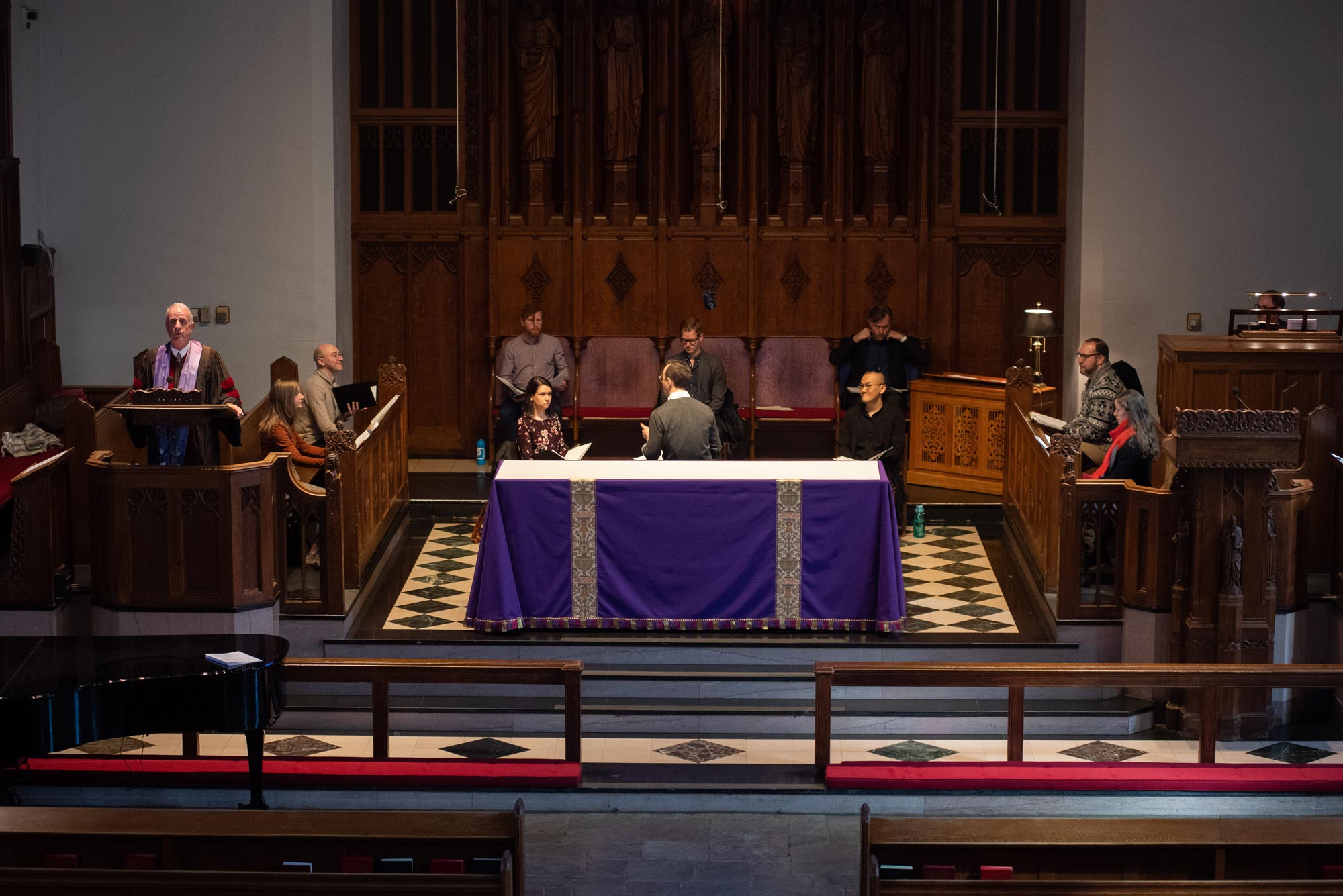 A photo of a service at Marsh Chapel