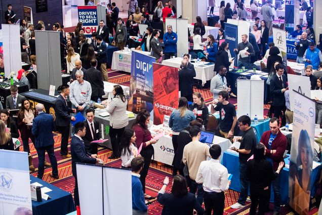 A photo of a career fair at the George Sherman Union