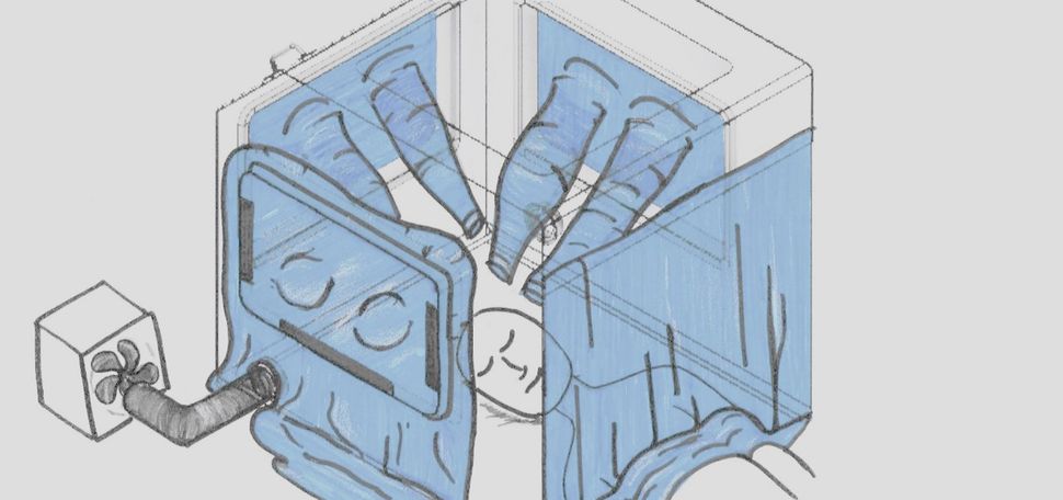 A sketch of a respiratory isolation box