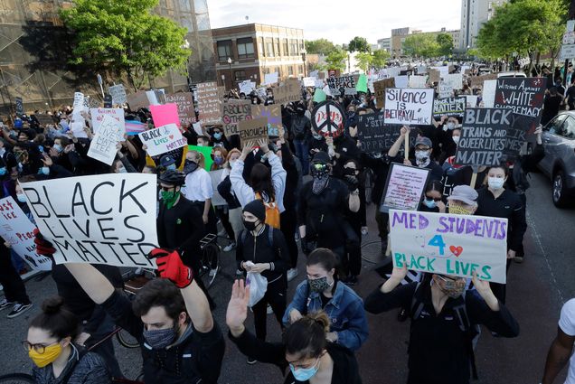A photo of protests in Boston on May 31, 2020