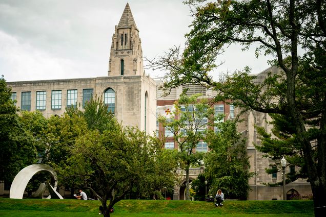 A photo of the BU Beach and College of Arts and Sciences
