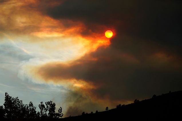 A photo of wildfires in Colorado