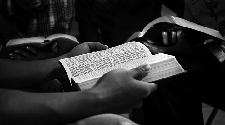 A photo of someone holding a book open