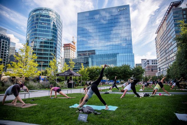 A photo of people working out at Seaport Sweat