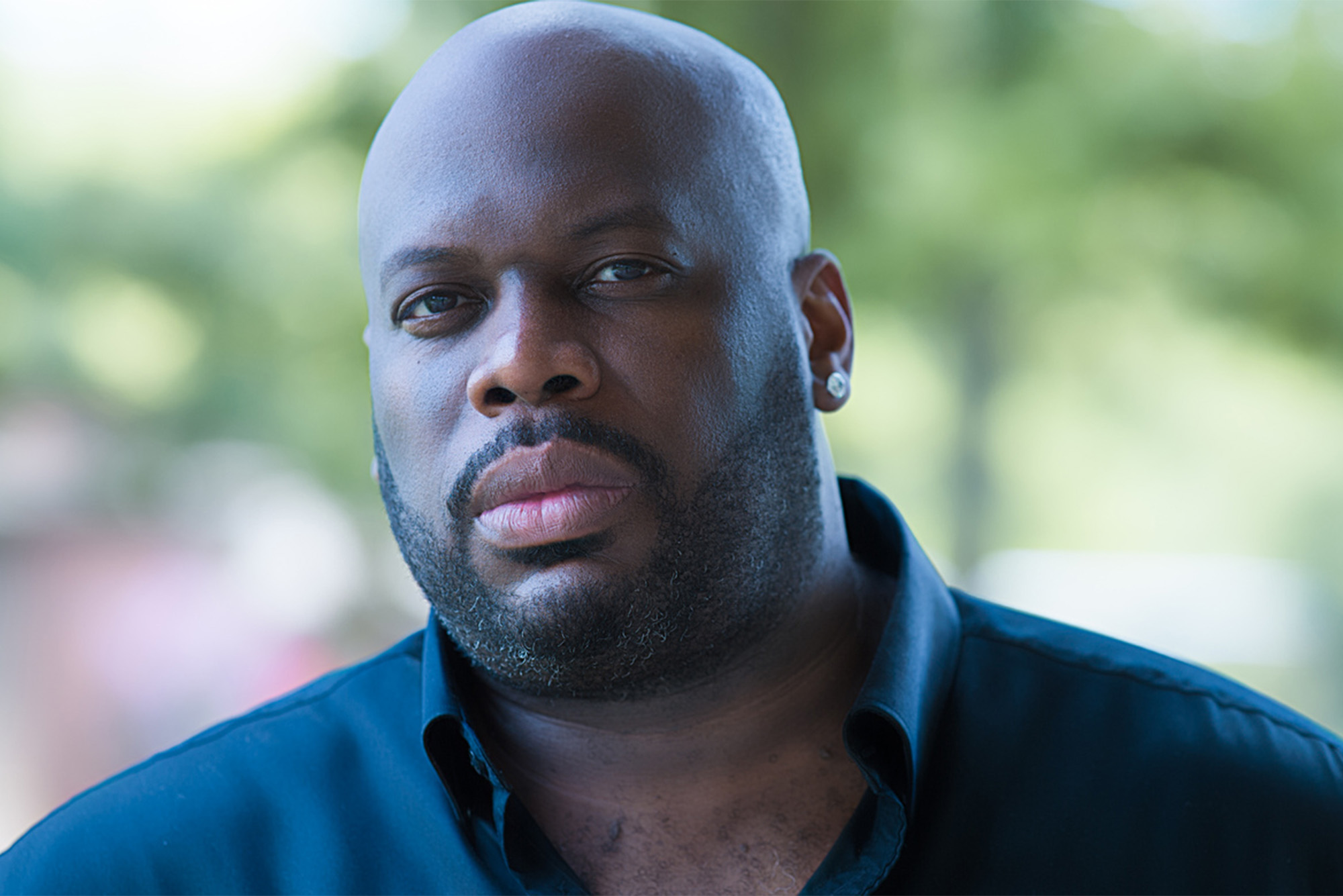 Bass Morris Robinson (CFA’01) says he’s happy to be performing live again after a year and a half singing mainly on Zoom. Photo by Lawrence Brownlee