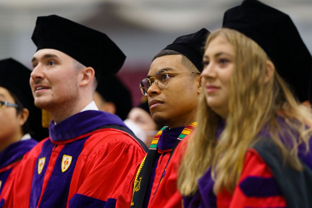 Some of LAW’s 460 new graduates at LAW’s first in person convocation in two years. Because of the pandemic, the previous two ceremonies were held virtually.