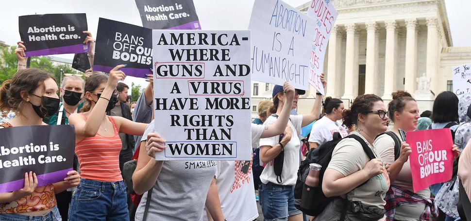 protestors outside the Supreme Court after Roe v. Wade was overturned on June 24th.