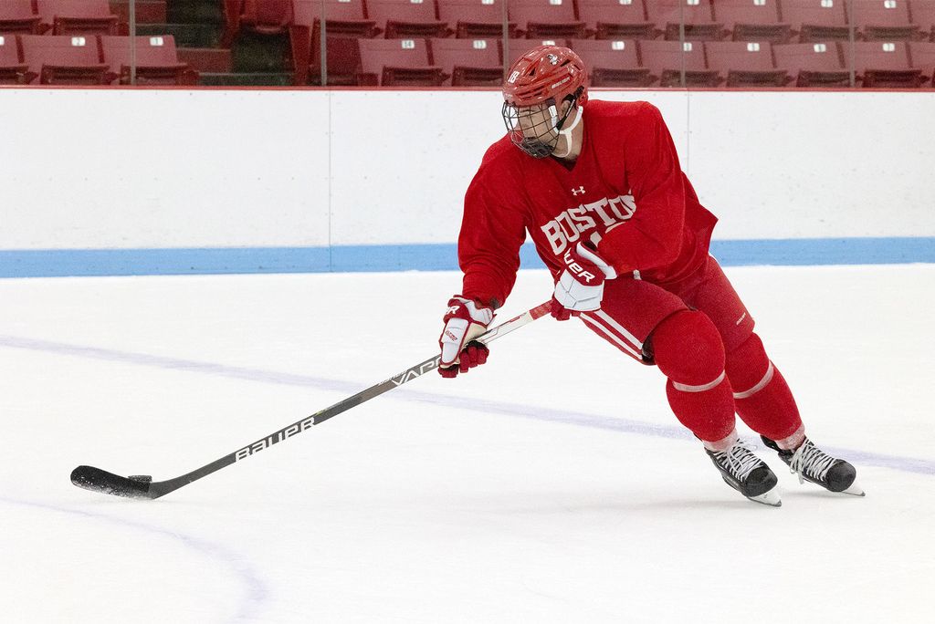 BU alternate captain Jay O’Brien (COM’23) chose to return to BU for his senior year. “We want to be remembered here as winners, and not just a team that won one Beanpot,” he says.
