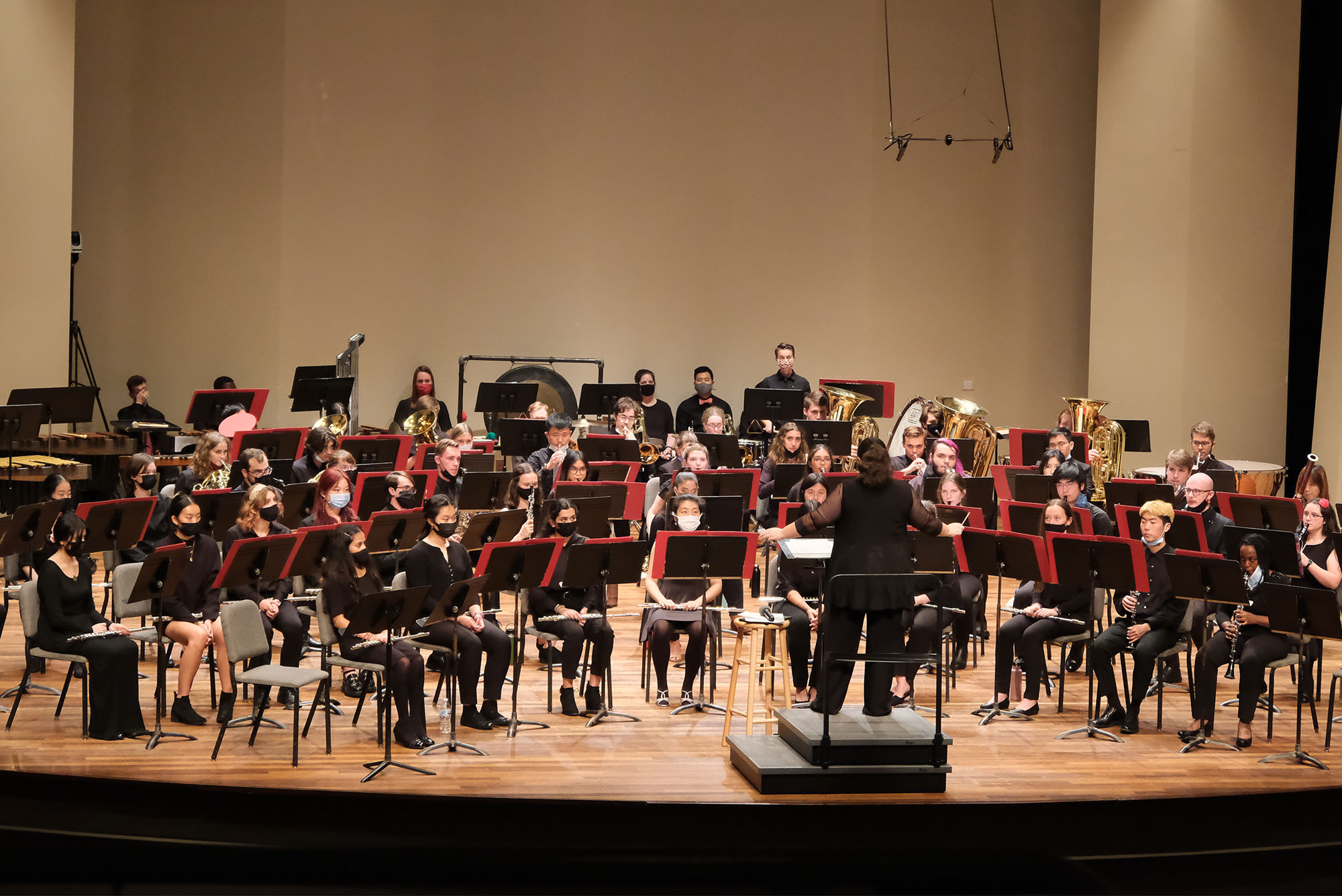 BU’s Concert Band, under the direction of Jennifer Bill, plays two concerts each semester and also participates in events such as this 2021 Fall Arts Concert. Photo courtesy of BU Bands