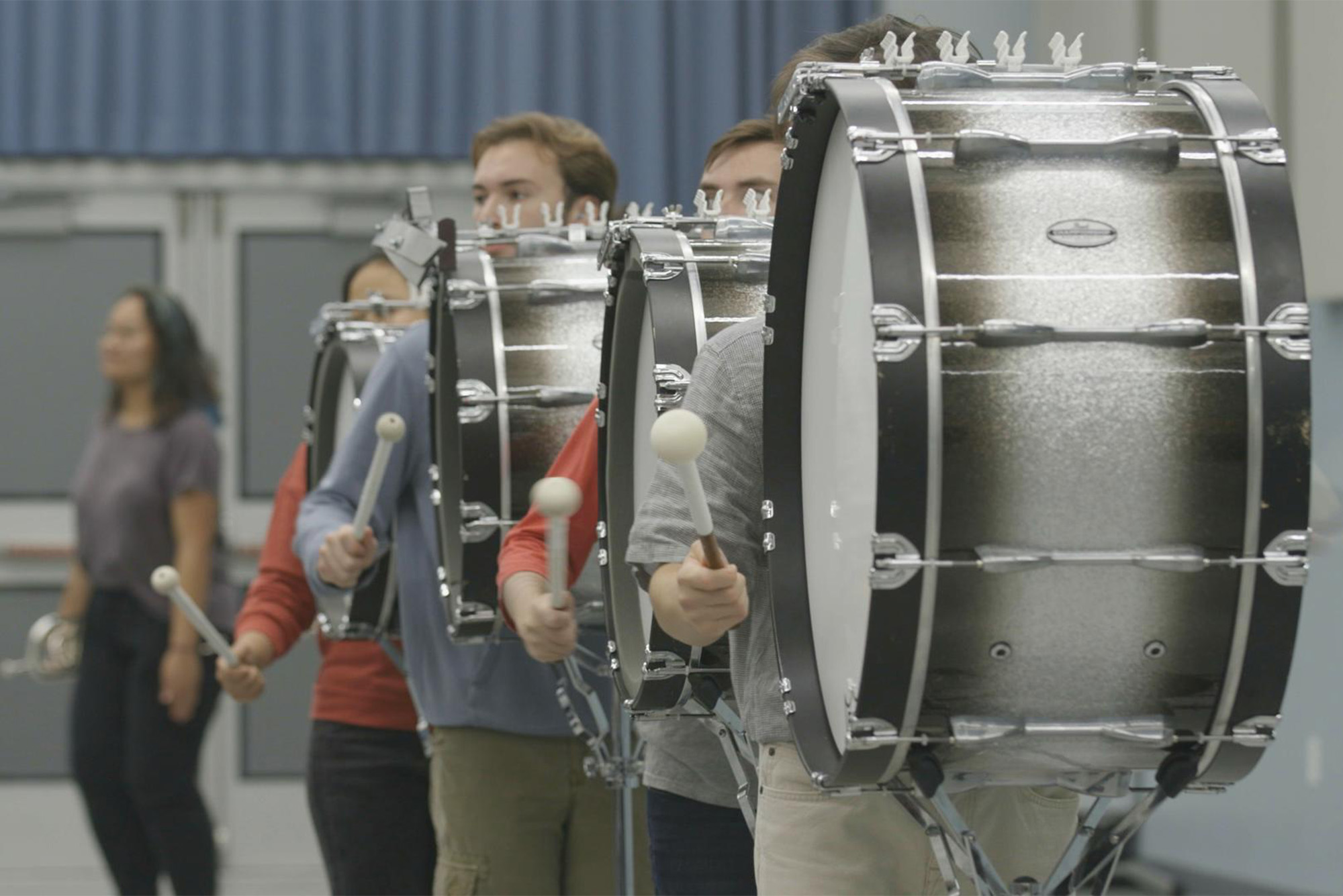 In the photo above, the BU Marching Band rehearses Louis Prima’s classic 1936 hit “Sing, Sing, Sing (With a Swing). Video by Pam DeBarros