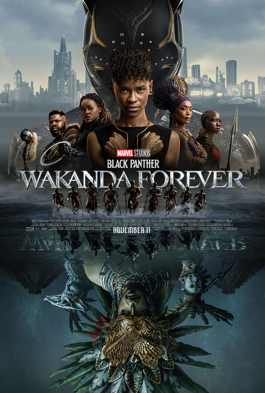 Wakanda Forever Movie Poster featuring cast pictures