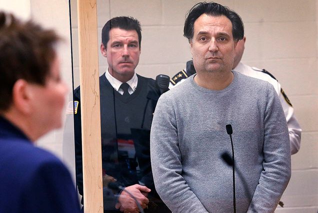 Brian Walshe, of Cohasset, Mass., stands during his arraignment in Quincy District Court, in Quincy, Mass., on Jan. 9. The evidence against him includes his own lurid Google search history. Photo by Greg Derr/The Patriot Ledger via AP, Pool