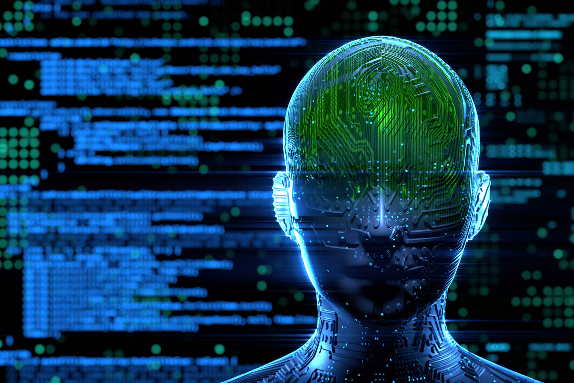Vector Image: A graphic design illustration of an AI Humanoid figure