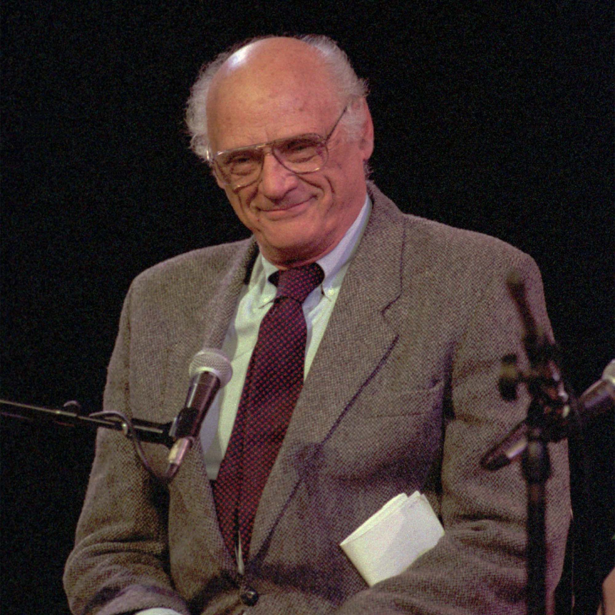 Photo: A portrait photo of Arthur Miller, playwright