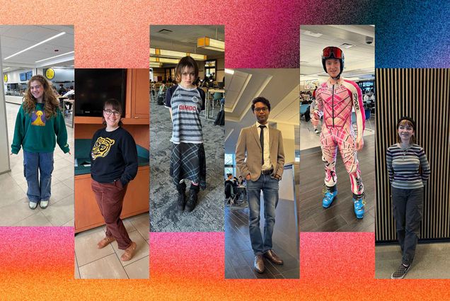 Photo: A composite image of six fashionistas posing over a colorful, textured background.