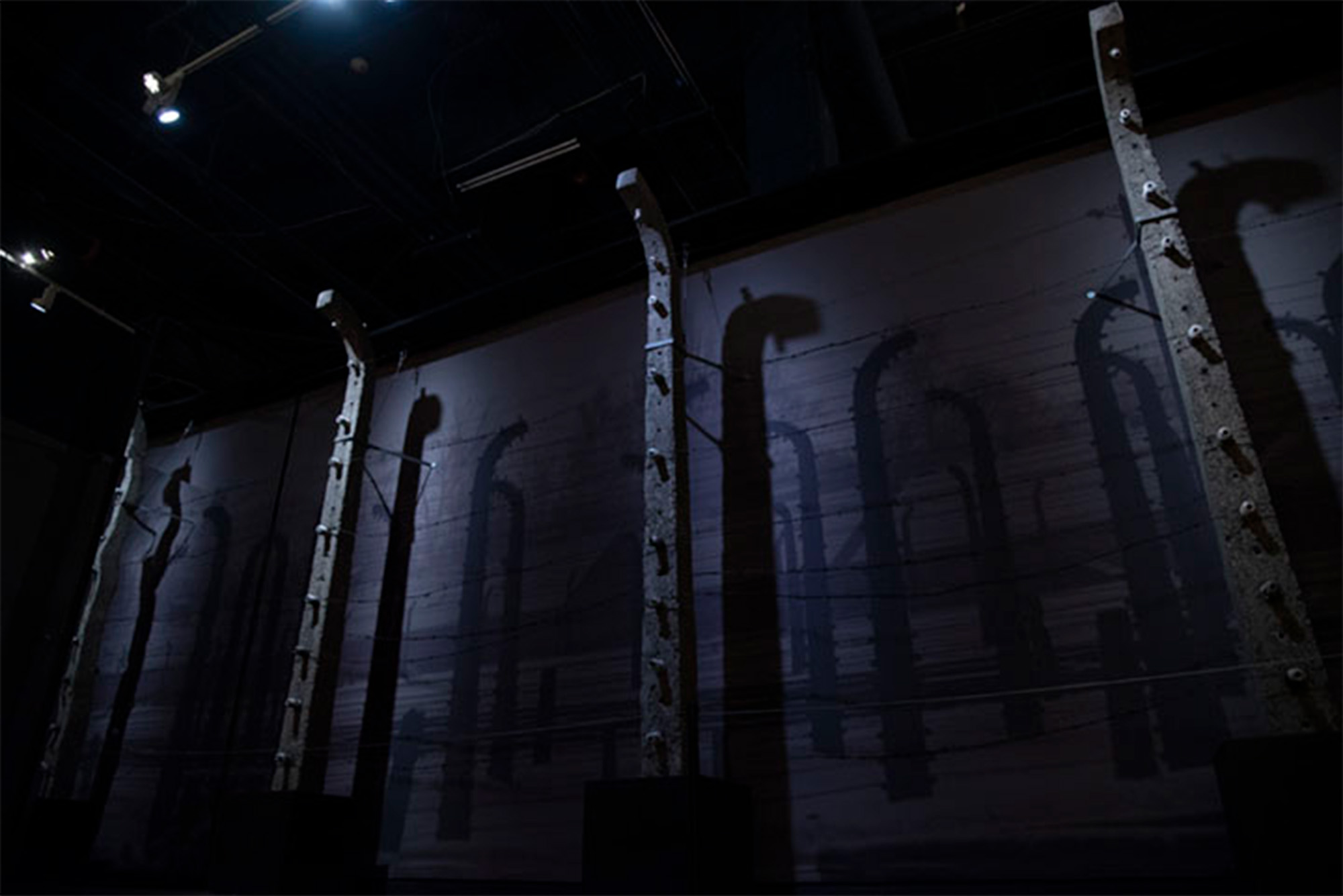 Photo: Some of the concrete fence posts that were used to enclose the Auschwitz concentration camp. 