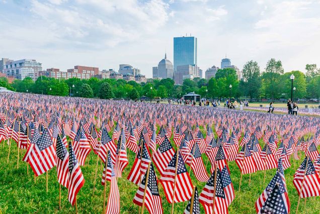 Photo: A sea of flags planted in Boston Common for Memorial Day