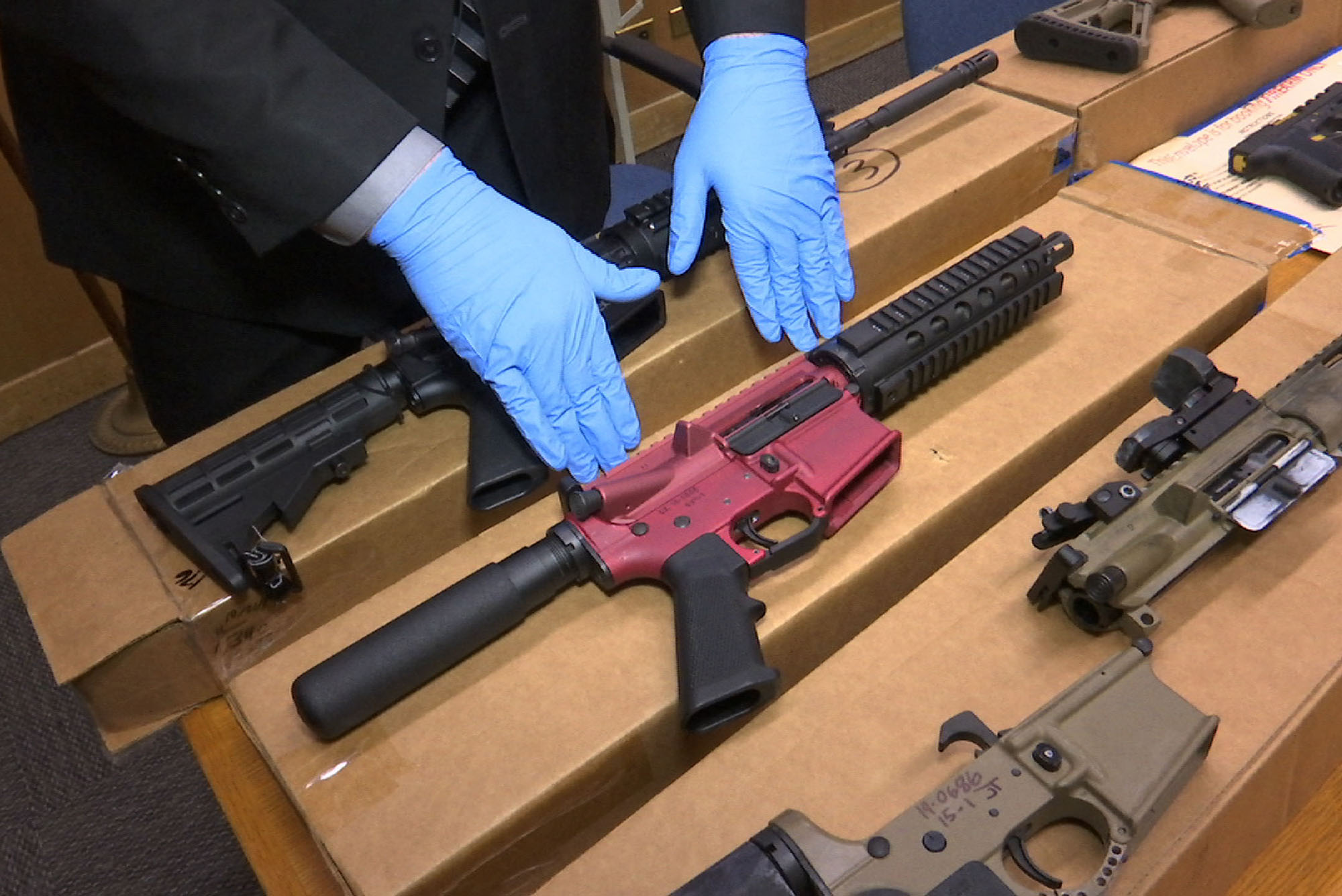 Photo: A photo of Ghost Guns pictures as evidence.