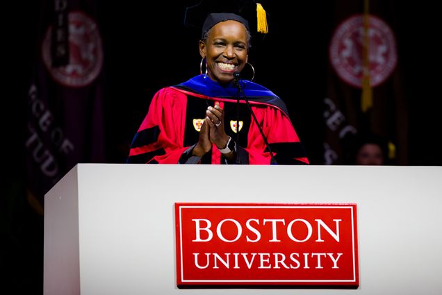 Photo: Melissa L. Gilliam at Boston University's Matriculation ceremony on Sunday, September 1st 2024. Photo by Hannah Rose